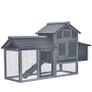 Small Chicken Coop with Run Hen House Poultry Nesting Box Grey 150.5 x 54 x 87cm Image 2