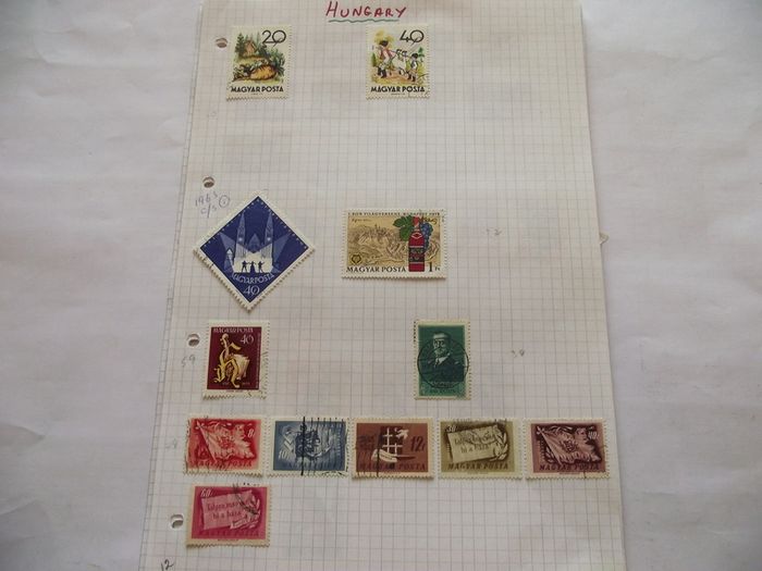 Big Collection Of Stamps From Hungary, On Pages, Hinged.
