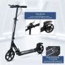 Scooter for Adults and Teens- Adjustable Height Folding Kick Scooter Large Sturdy Wheels for a Smooth Ride, Lightweight, Commuter Adult Scooters with Hand Brake,Shock Absorption Image 2