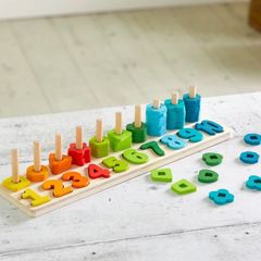 Squirrel Play Wooden Counting Shape Sorter 65 Pieces