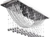 White Ceiling Lamp with Glittering Glass Crystal Beads 8 x G9 29 cm