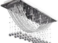main image for ad White Ceiling Lamp with Glittering Glass Crystal Beads 8 x G9 29 cm