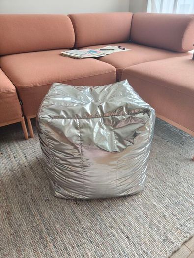 Jysk DAVINDE silver pouffe/ foot rest