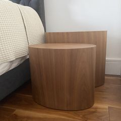Set of Stackable Side tables in solid Walnut. Made in Spain.