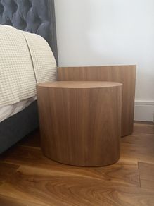 Designer Side Tables. Solid Walnut. Spain. Set of Two. As New.