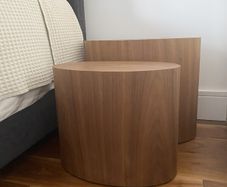 Designer Side Tables. Solid Walnut. Spain. Set of Two. As New.