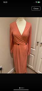 Massimo Dutti coral viscose mix dress size 8