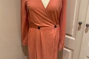Massimo Dutti coral viscose mix dress size 8