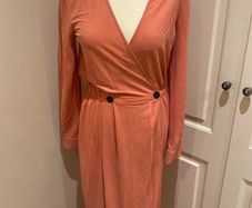 Massimo Dutti coral viscose mix dress size 8