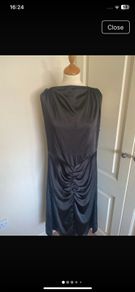 Boo hoo size 16 black lined halter neck dress