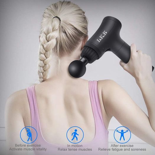 Massage Gun,Hand-Held Percussion Muscle Massage Device for Deep Tissue Relaxation Massage LCD Display 30 Speeds Optional Modes with 6 Replaceable Massage Heads