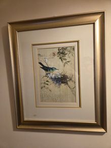Large Framed Bird & Nature Wall Art Gold Frame