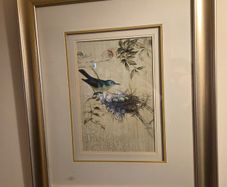 Large Framed Bird & Nature Wall Art Gold Frame
