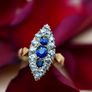 Antique Victorian Sapphire & Diamond Ring - 18ct circa 1880 Image 2