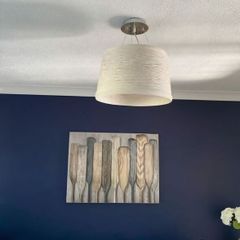 Beautiful Italian rattan ceiling light x2