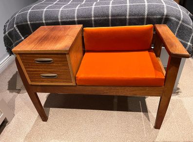Vintage Telephone Seat and Table