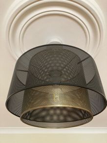 Black/Gold - Mesh cylinder lampshade
