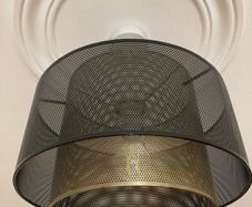 Black/Gold - Mesh cylinder lampshade
