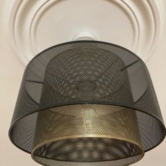 Black/Gold - Mesh cylinder lampshade