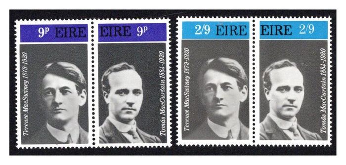 1970 Ireland Patriots 50th Anniversary of the Death of Tomas MacCurtain and Terence MacSwiney Commemorative Stamp Mint Never Hinged (MNH)