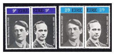 1970 Ireland Patriots 50th Anniversary of the Death of Tomas MacCurtain and Terence MacSwiney Commemorative Stamp Mint Never Hinged (MNH)