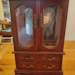 Vintage Wooden Jewellery Cabinet  Elegant Storage with Classic Charm