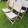 6 hard wood folding garden chairs - good condition Image 2