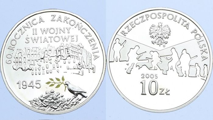 Poland silver coin 10 zloty 2004 -2005