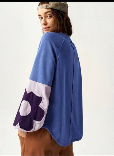 Fab Bohemela Blue Sweatshirt Size XL