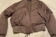 Allsaints Khaki Bree Laced Bomber Medium