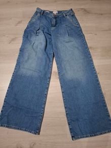 Denim wide leg jeans size UK 8L