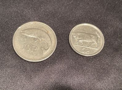 1993 set 10p and 5p coins