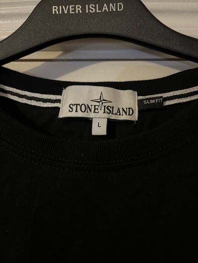 Black Stone Island Slim Fit T Shirt Size Large
