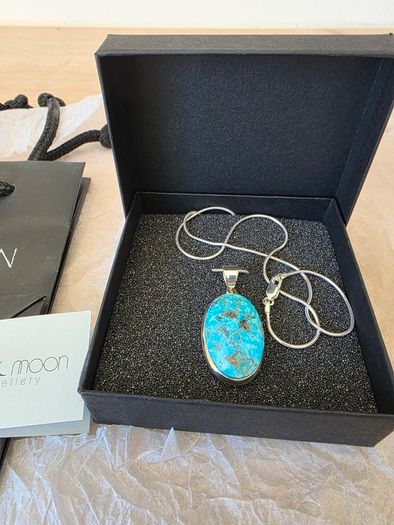 New Moon Jewellery Tibetan Turquoise Pendant Sterling Silver 925  New