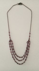 Delicate Layered Purple-Beaded Necklace