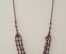 Delicate Layered Purple-Beaded Necklace