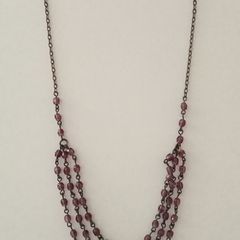 Delicate Layered Purple-Beaded Necklace