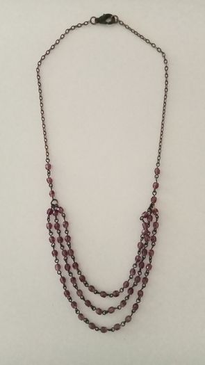 Delicate Layered Purple-Beaded Necklace