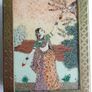 Vintage Wooden Trinket Box with Brass Detail & Glass Covered Picture Image 3