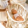 Handmade rattan doll toy crib Image 3