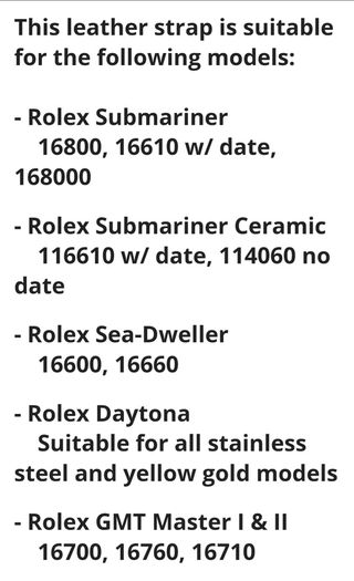 rolex submariner  everest leather strap/band