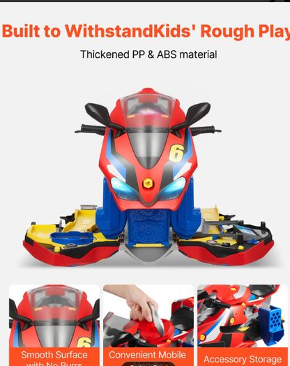 Kids Motorcycle Engine Mechanic Workshop Toy 25 Piece STEM Repair & Racing Set