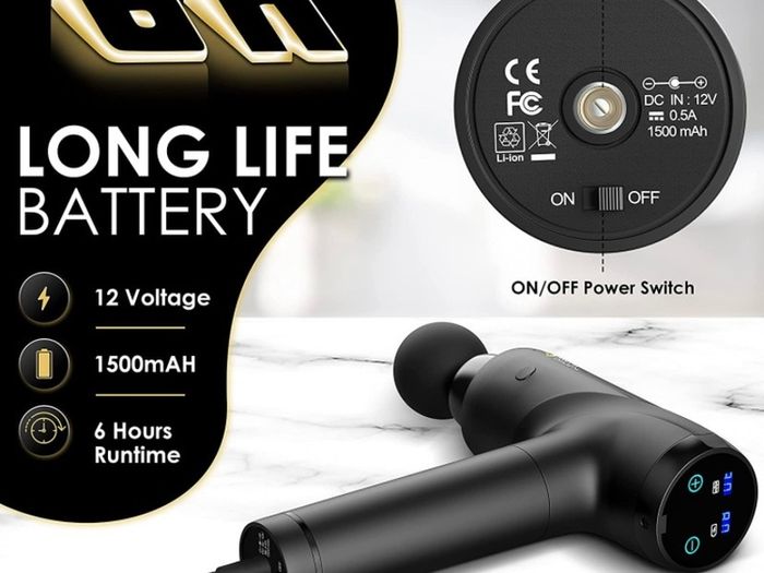 Premium Muscle Massage Gun Deep Tissue Muscle Massager - 30 Speeds High Speed Handheld Percussion Massager - LCD Touch Screen - 6 Massage Heads (FREE POSTAGE)
