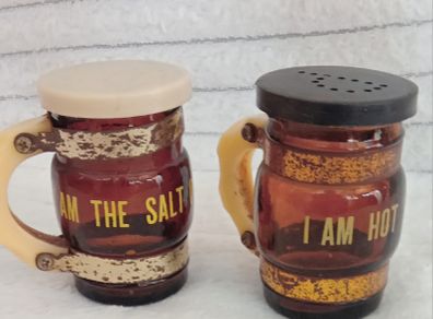 Vintage Salt & Pepper   Pots / Tankard  1970s