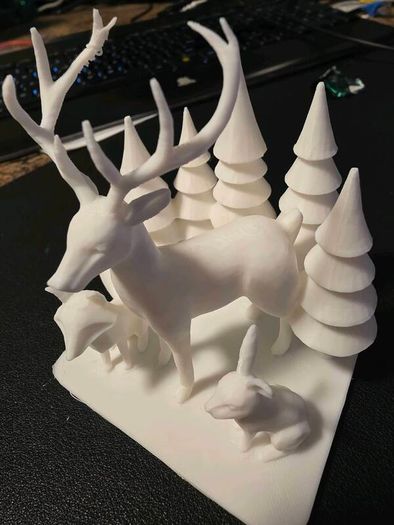 Christmas Reindeer Fox Rabbit Forest