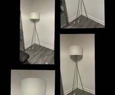 Sideboard, lamps, lantern, and bed frame for sale. All in excellent condition!