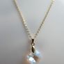 Vintage Crystal Pendant Charm & Gold Plated Chain Necklace Length 18" Image 2