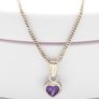 Tiny Amethyst Silver Heart On Italian Chain Image 6