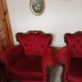 Velvet couch and 2 armchairs Image 2