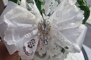 Communion  white hair bow